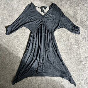 ZARA Womens Dress Grey Gray Drapey Long Sleeve Knit Comfortable Size Large